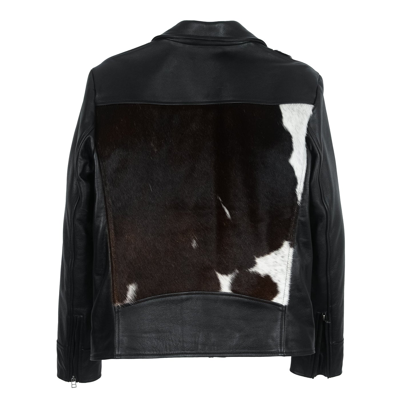 Cowhide Moto Jacket with Hair-On Panels-1