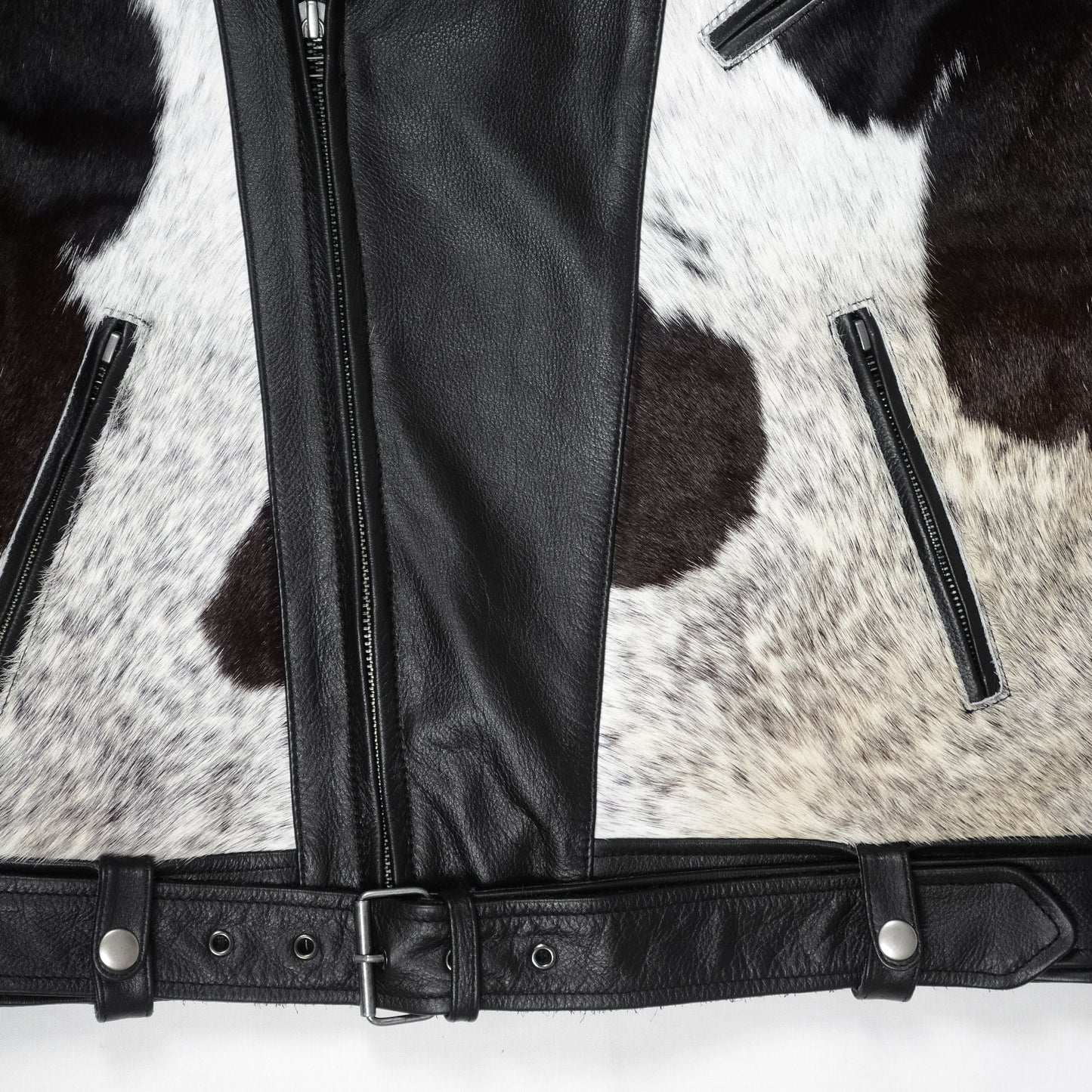 Cowhide Moto Jacket with Hair-On Panels-3