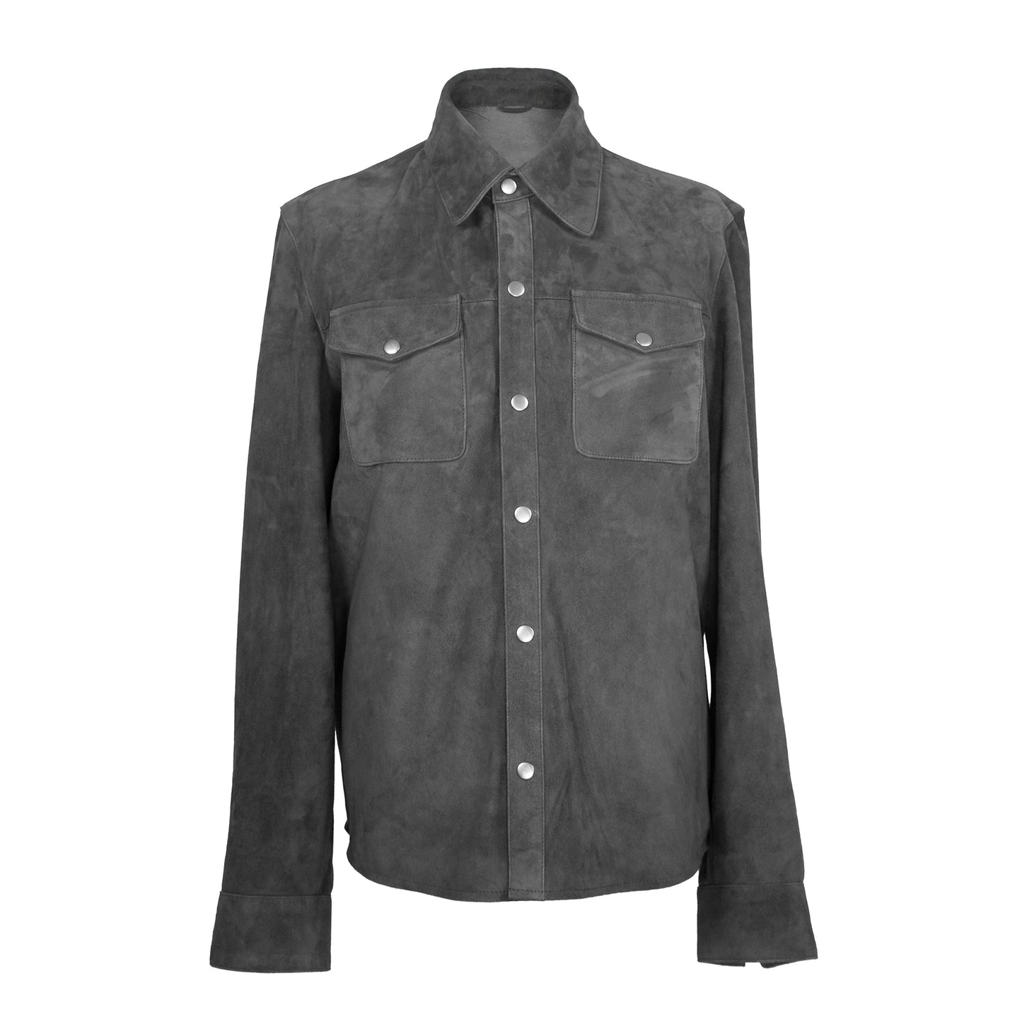 Ironshade Men's Charcoal Gray Suede Shirt-0