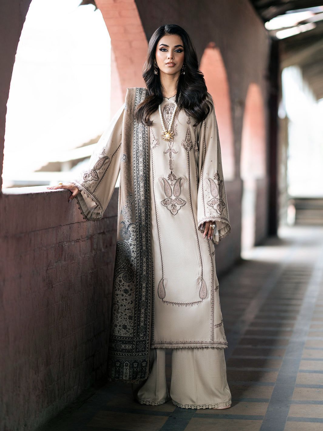 #464 High-Fashion Airjet Dhanak Dress – Rich Fabric, Elegant Fall AR