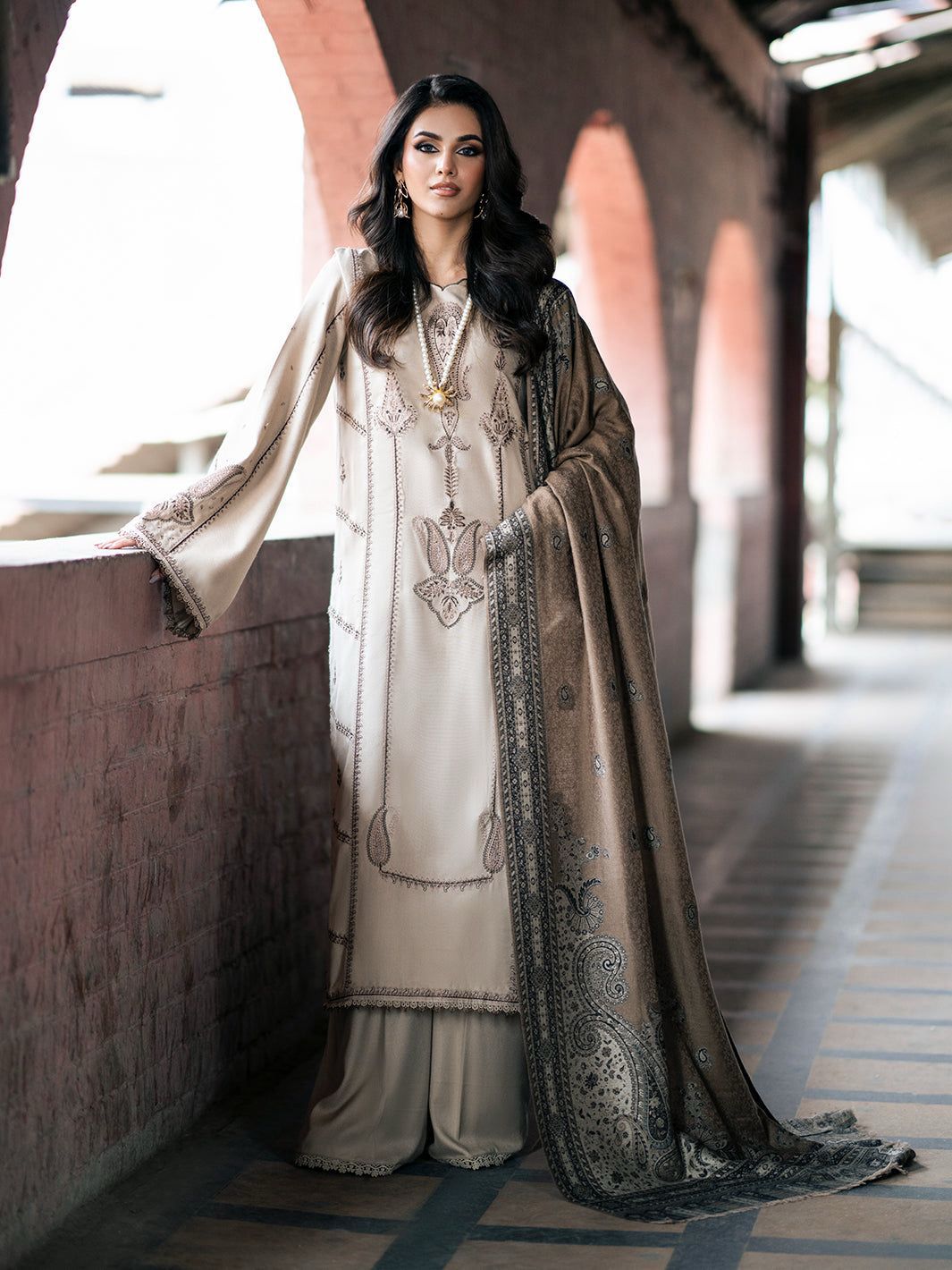 #464 High-Fashion Airjet Dhanak Dress – Rich Fabric, Elegant Fall AR