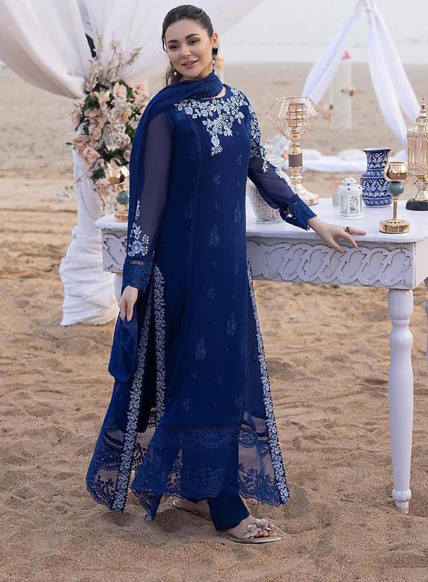 #194 Chiffon Embroidery Collection Back embroidery Daman NIN