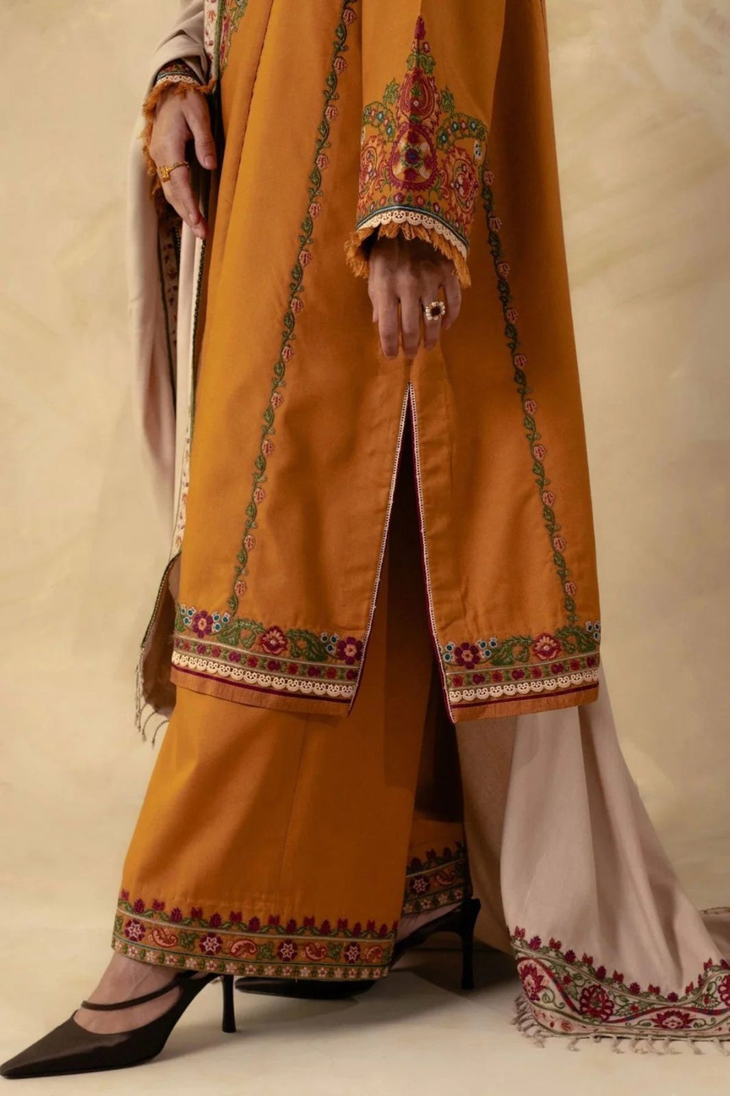 #5027 ✨ Premium Pure DHANAK Embroidered Ensemble – Luxury Edition ✨ AB