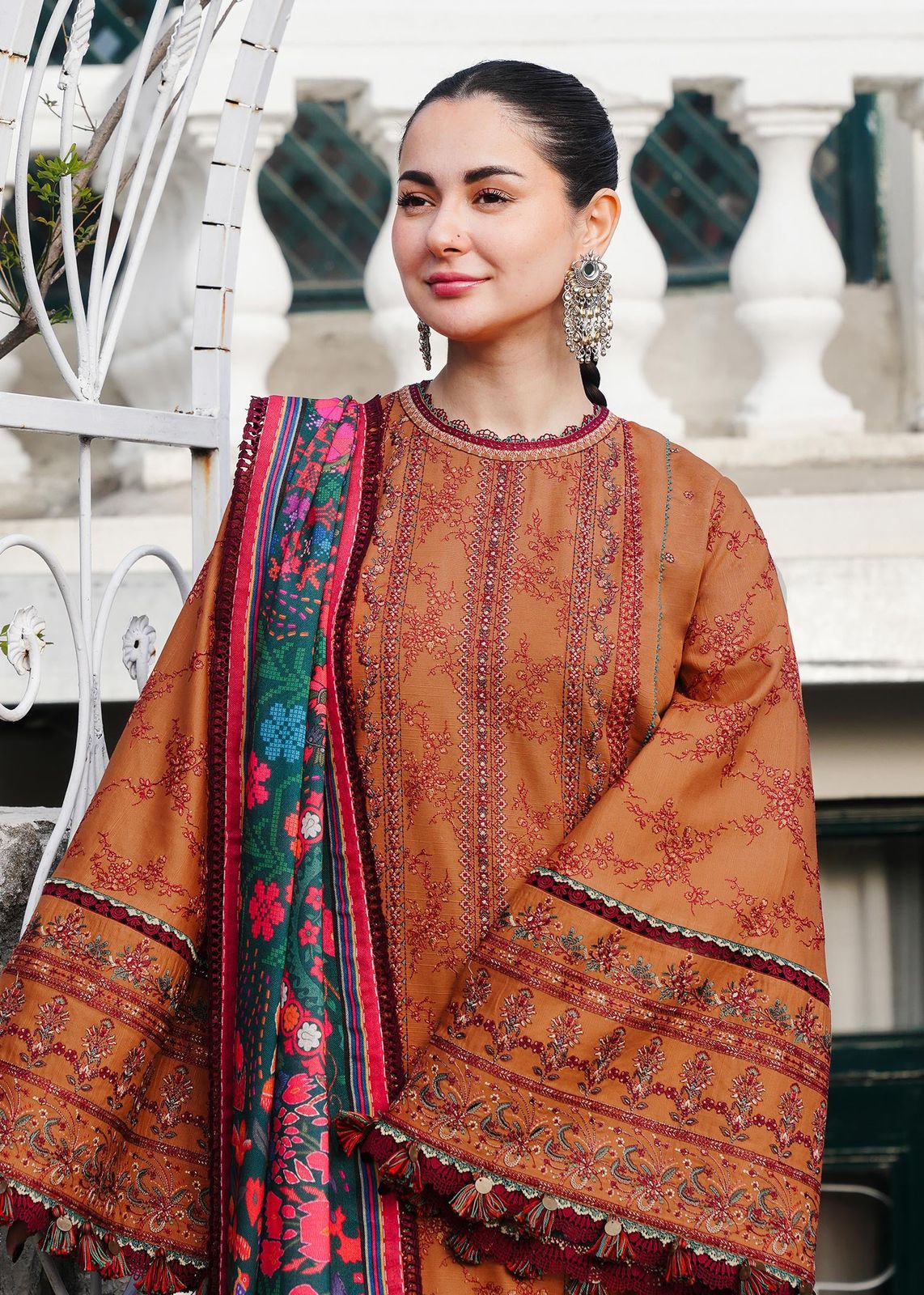 #5127 Premium DHANAK Embroidered 5-Piece Suit | Twill Shawl & Catalog Included AB