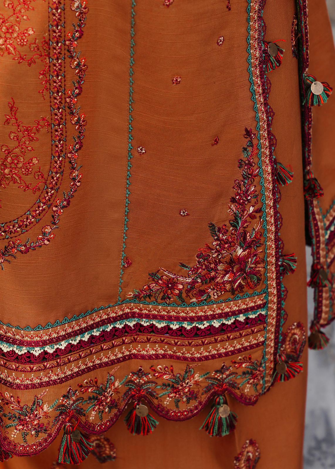 #5127 Premium DHANAK Embroidered 5-Piece Suit | Twill Shawl & Catalog Included AB