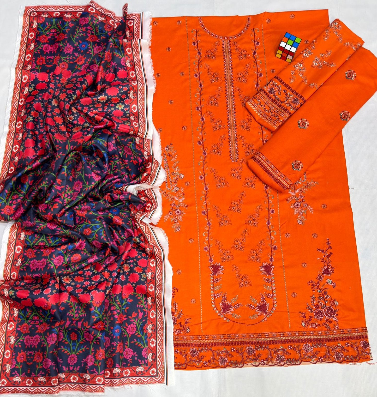 #5127 Premium DHANAK Embroidered 5-Piece Suit | Twill Shawl & Catalog Included AB
