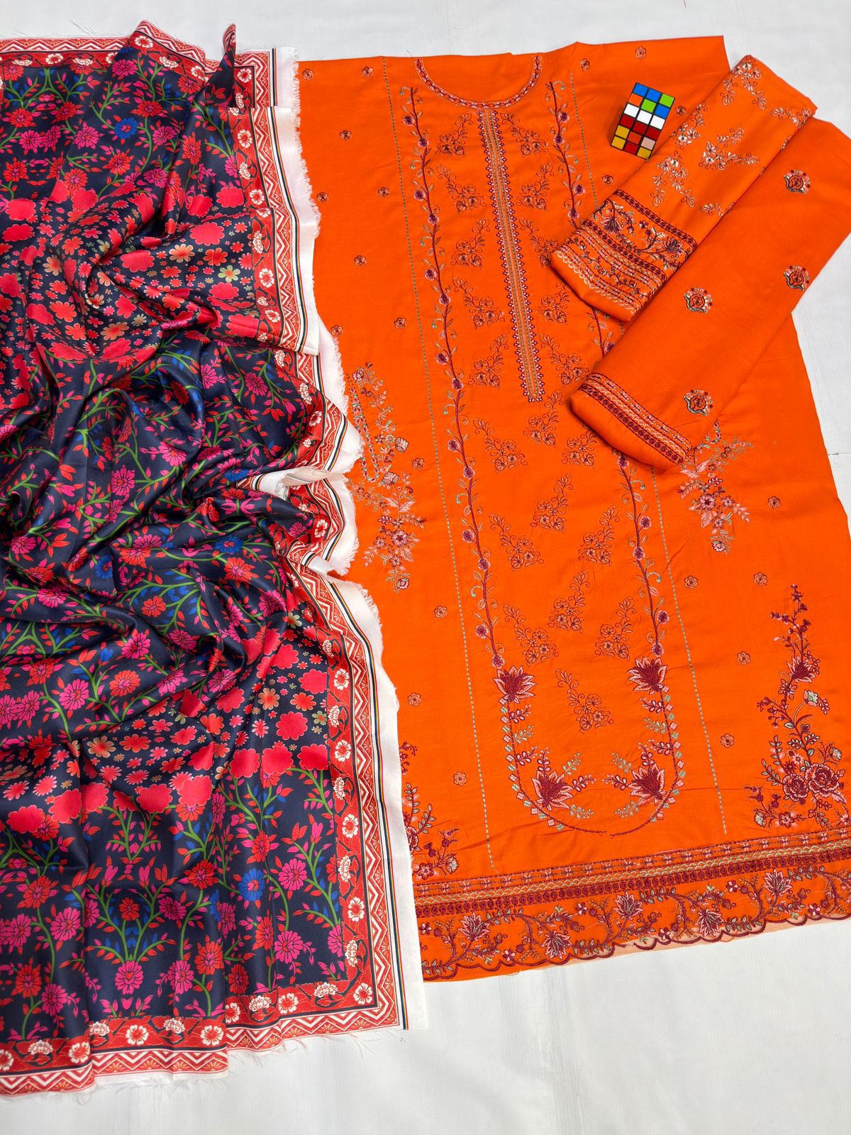 #5127 Premium DHANAK Embroidered 5-Piece Suit | Twill Shawl & Catalog Included AB