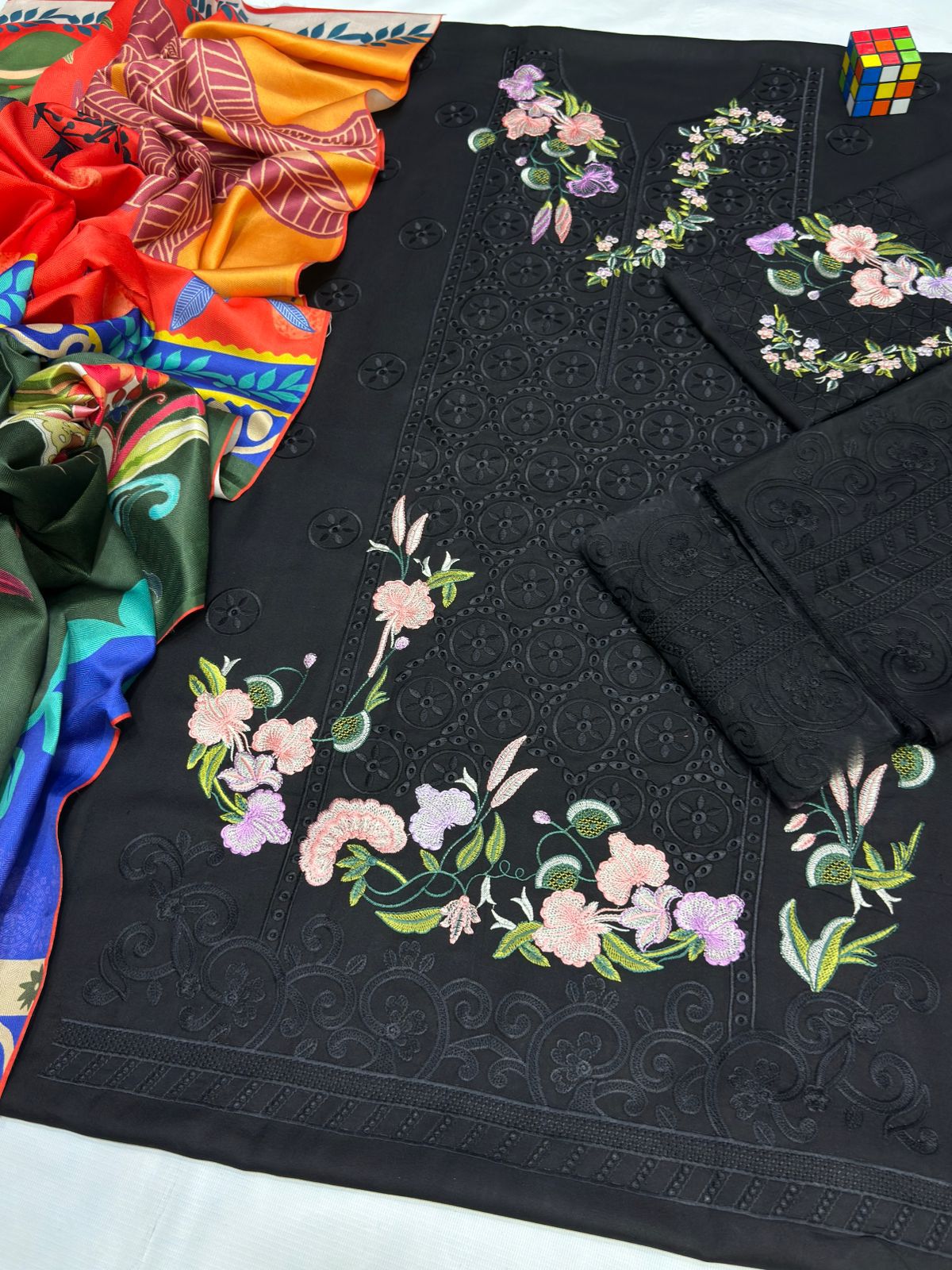 # 5054 Mushq Luxury Embroidered 3-Piece Suit | Airjet Dhanak Fabric | Winter Collection AB