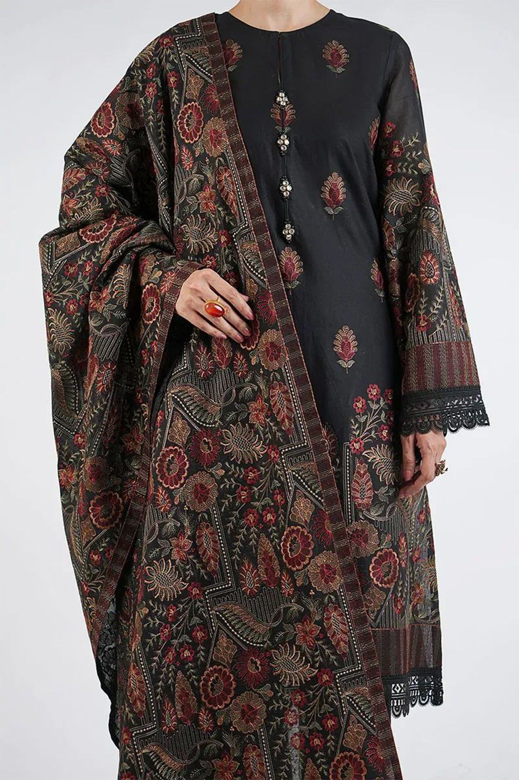 # 5045 Bareeze Premium Embroidered 3-Piece Suit | Processed Dhanak Fabric | Winter Luxury Collection AB