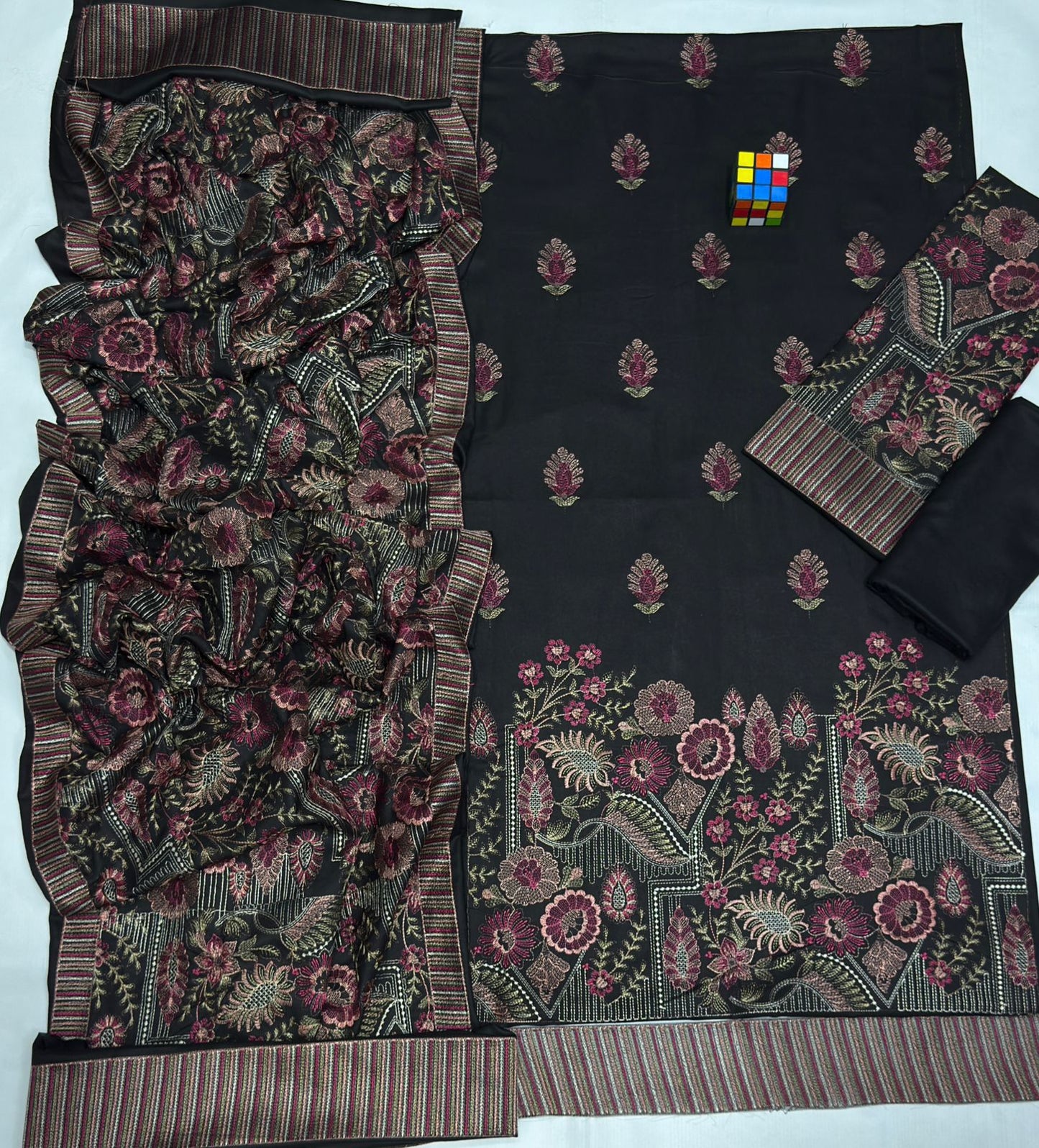 # 5045 Bareeze Premium Embroidered 3-Piece Suit | Processed Dhanak Fabric | Winter Luxury Collection AB