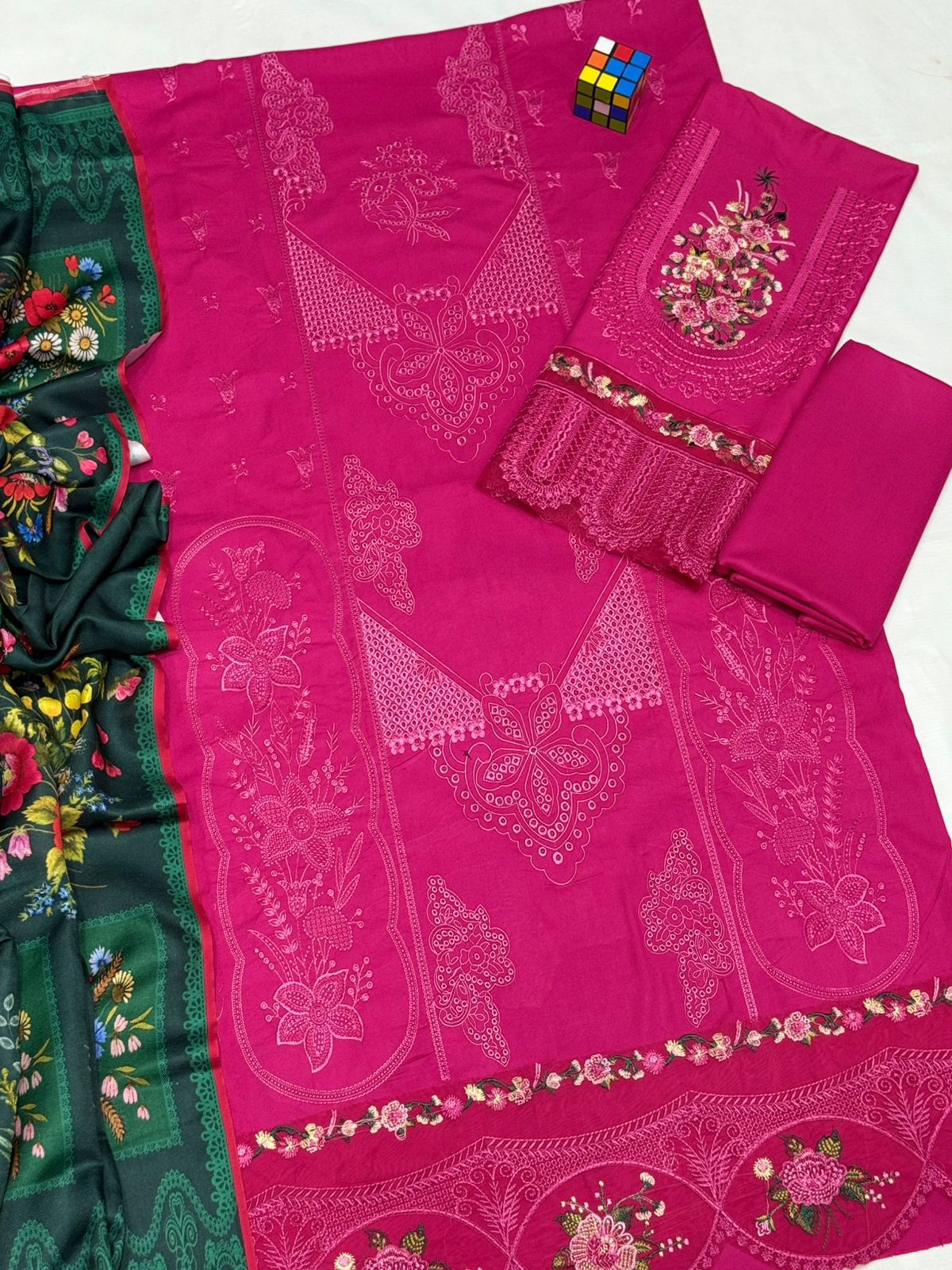 # 5093 ๐งต Premium Dhanak Embroidered 3-Piece Suit โ Luxury Winter Collection ๐ฏ AB