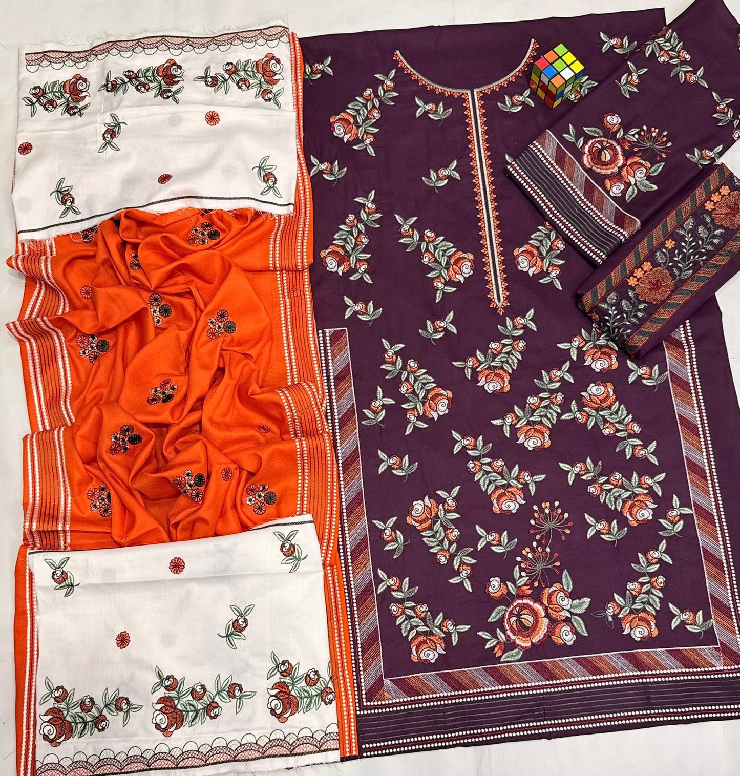 # 5067 π Premium Dhanak Embroidered 3-Piece Suit | Winter Luxury Collection π― AB