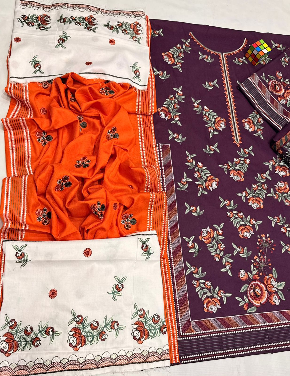 # 5067 π Premium Dhanak Embroidered 3-Piece Suit | Winter Luxury Collection π― AB