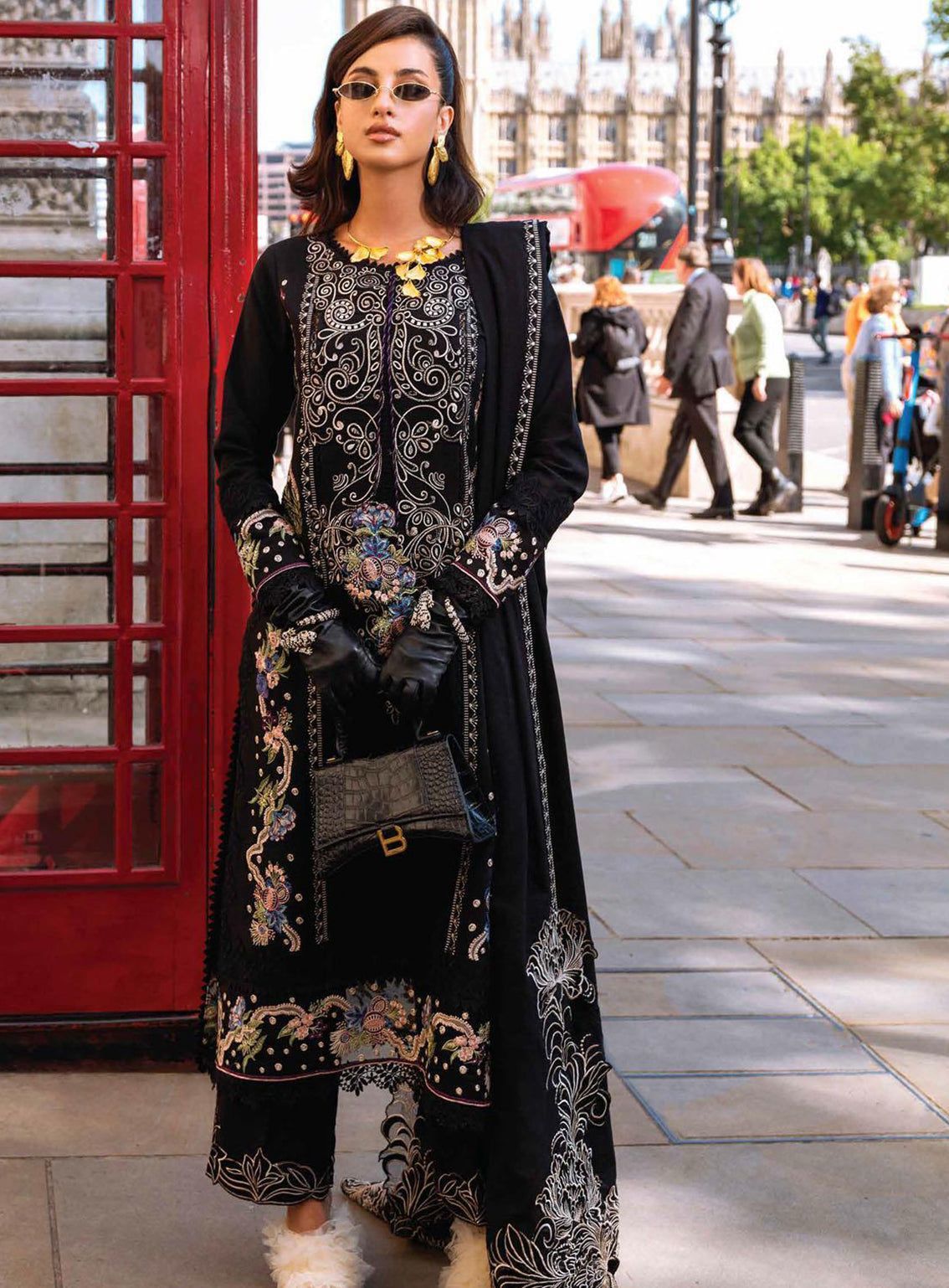 # 5024--45 🌸 Mushq Brand – Luxury 3-Piece Pure Wool Dhanak Embroidered Suit 💯 | Winter Collection AB