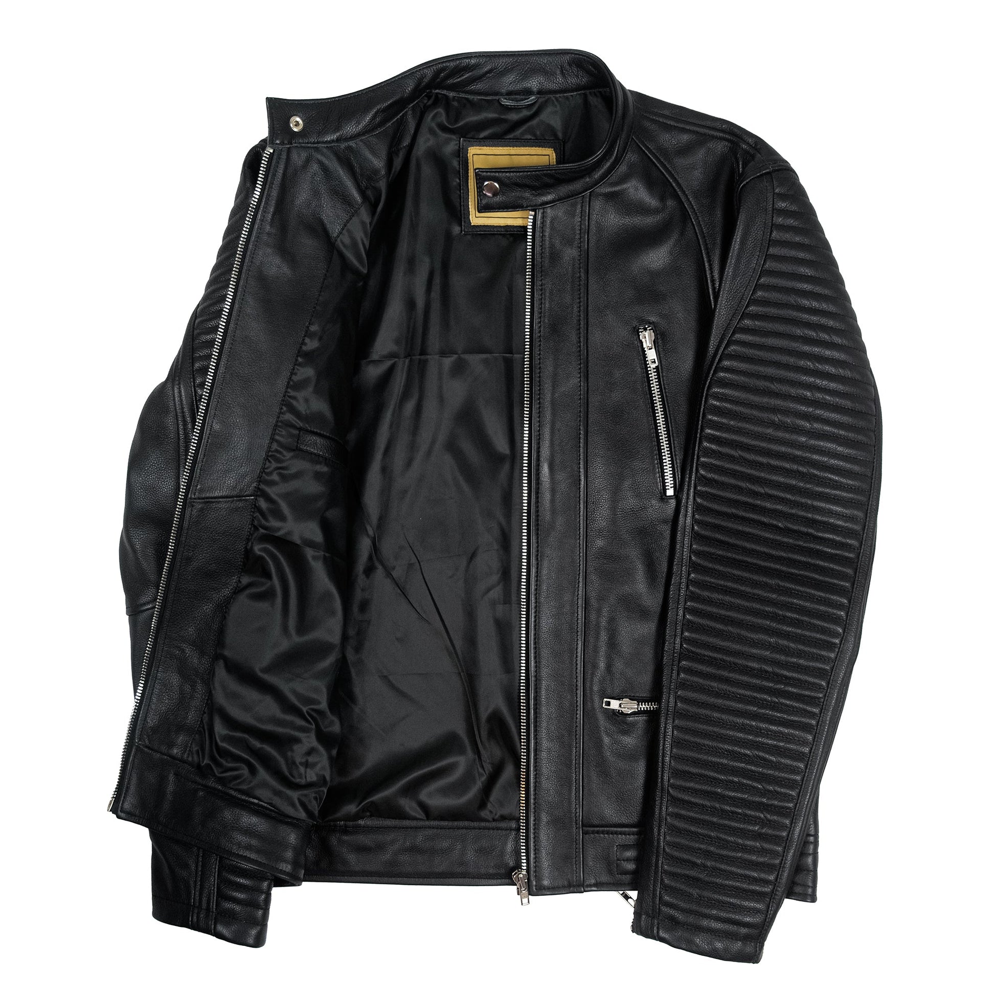 Roadster Quilted Leather Biker Jacket-3