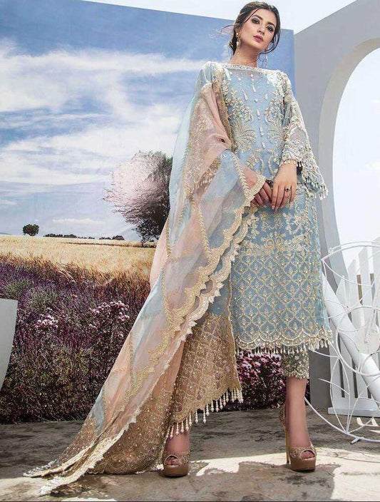 #06  Agha Noor Premium Embroidered Organza Ensemble  SH