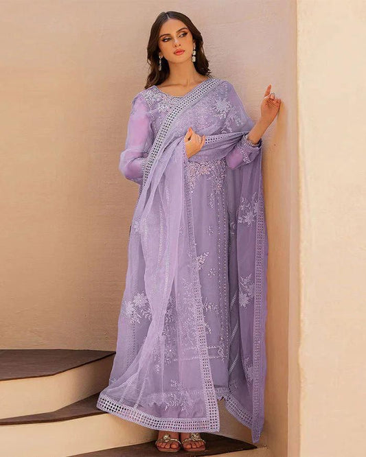 #188  MUSHQ Indigo – Premium Unstitched Ensemble with Signature Prints & Embroidery"  NIN