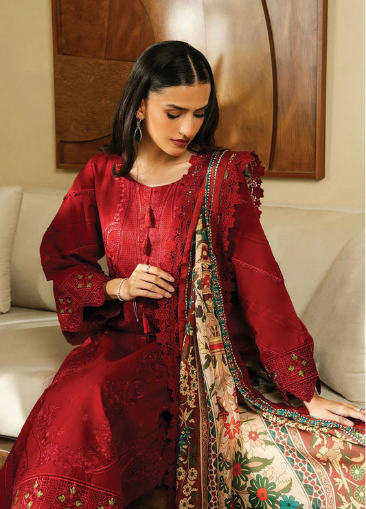 # 5125  Luxury DHANAK Embroidered 5-Piece Suit | Twill Shawl | Catalog & Bag Included  AB