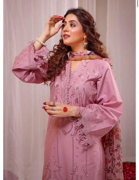 # 5094  🌟 Limelight Brand – Premium Dhanak 3-Piece Embroidered Suit 💯 | Winter Collection  AB