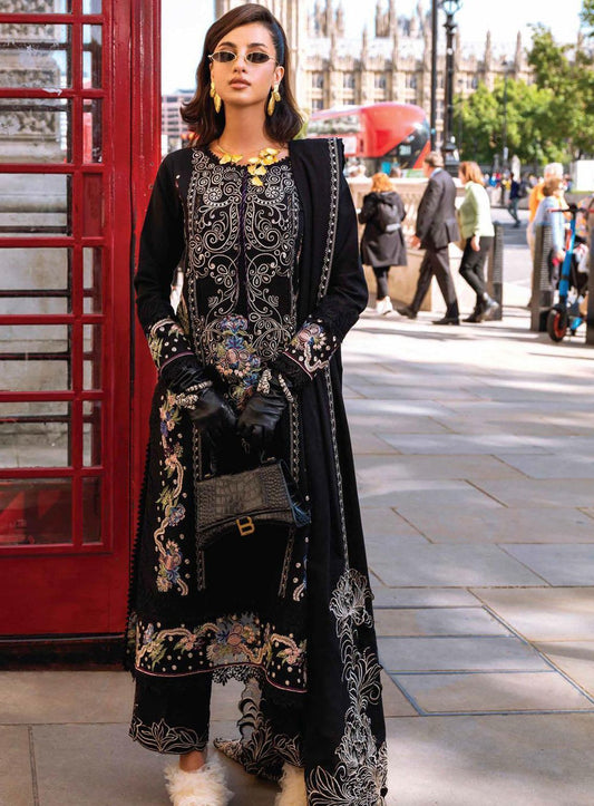 # 5024--45  🌸 Mushq Brand – Luxury 3-Piece Pure Wool Dhanak Embroidered Suit 💯 | Winter Collection  AB